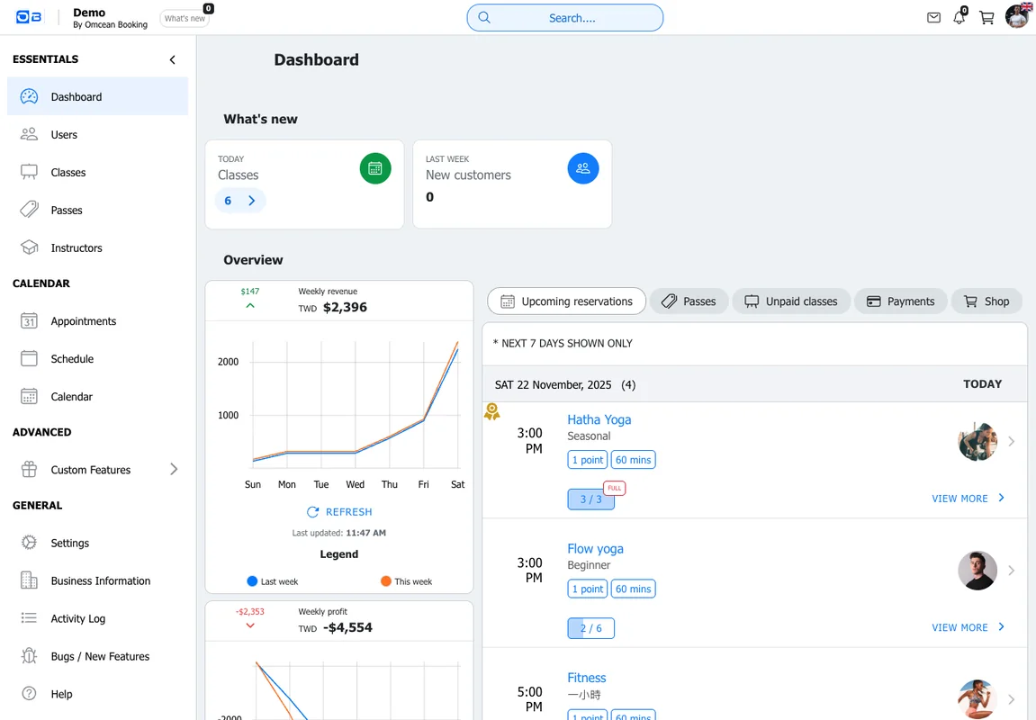 Desktop Booking Interface